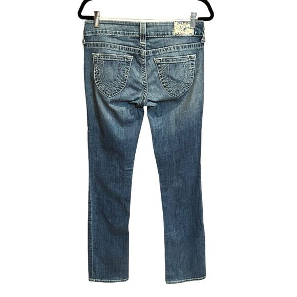 True Religion Straight Leg Jeans Womens 29 Low Rise Med Wash - Picture 5 of 14